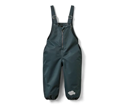 Pantalon imperméable pour tout petit avec bavette et fermeture éclair.