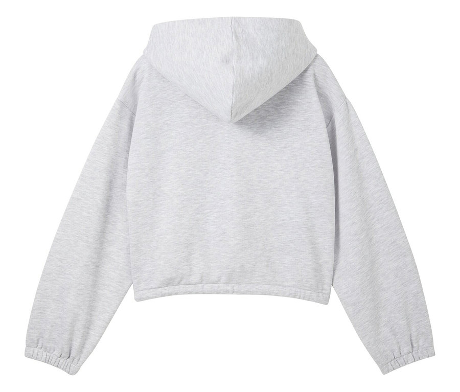 Sweat à capuche gris vu de dos.