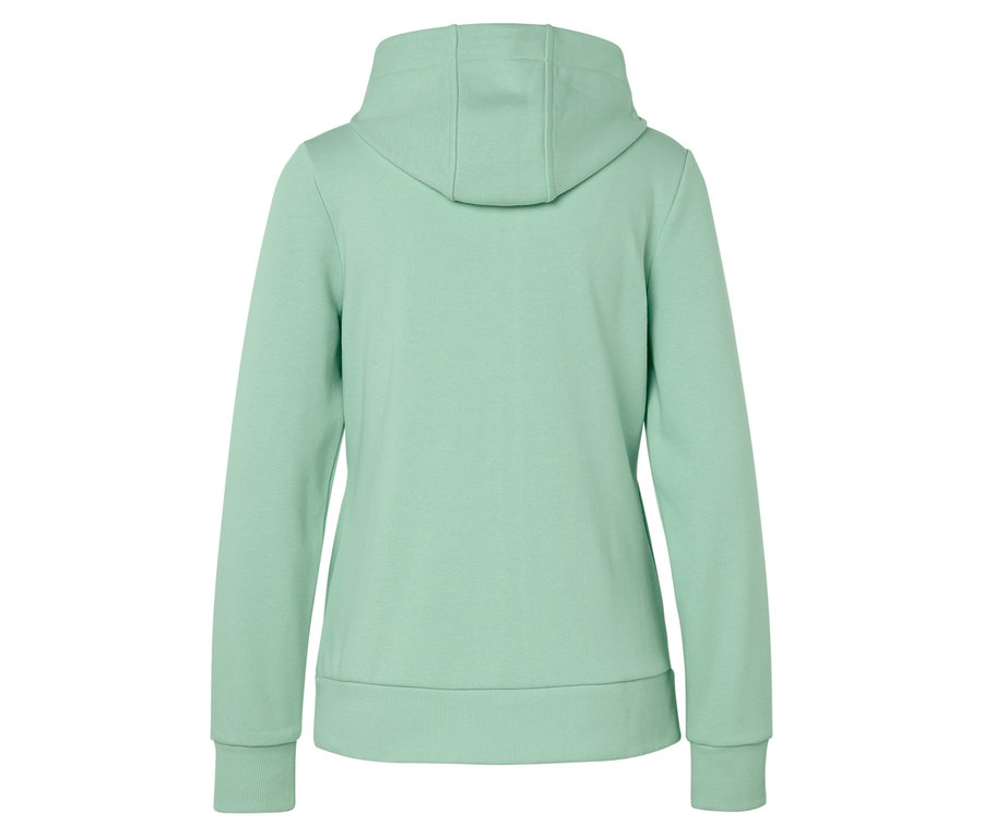 Vue arrière d'un sweat à capuche vert clair.
