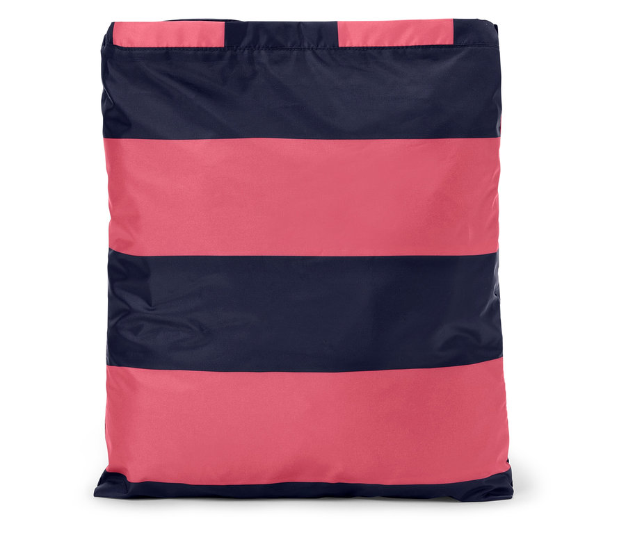 Sac rayé rose et bleu marine.
