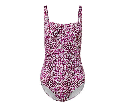 Maillot de bain modelant, baies-blanc