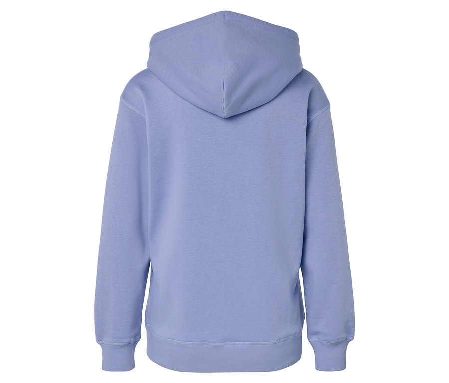 Vue arrière d'un sweat à capuche violet clair.
