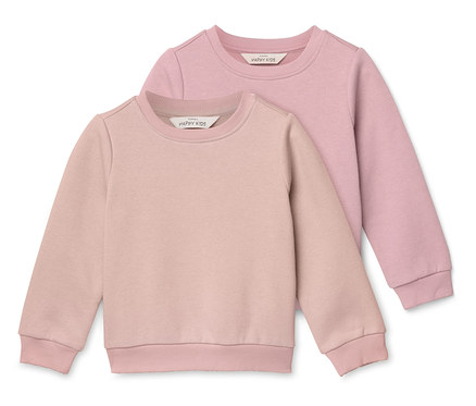 2 sweatshirts pour enfant avec intérieur gratté, rose