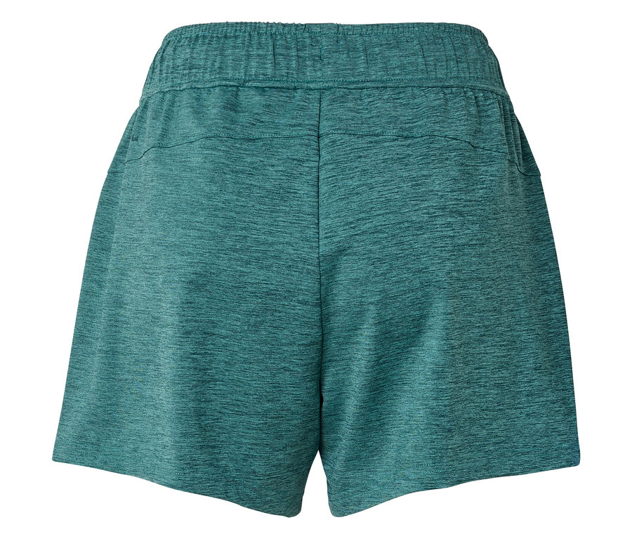 Vue arrière d'un short turquoise avec une taille élastique.