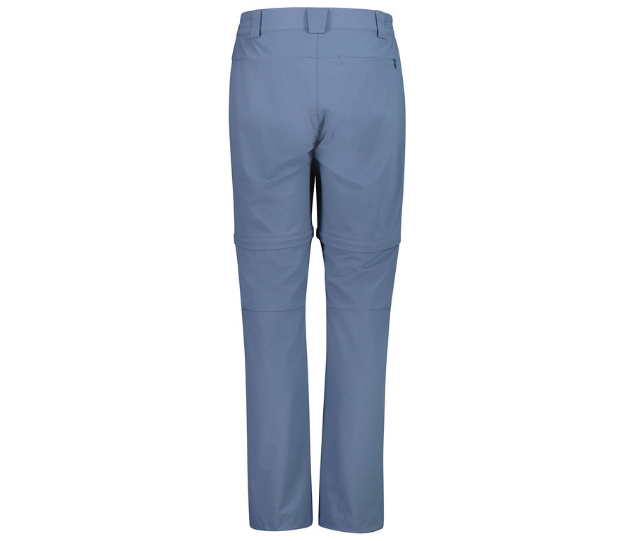 Pantalon long bleu clair, photographié de dos.