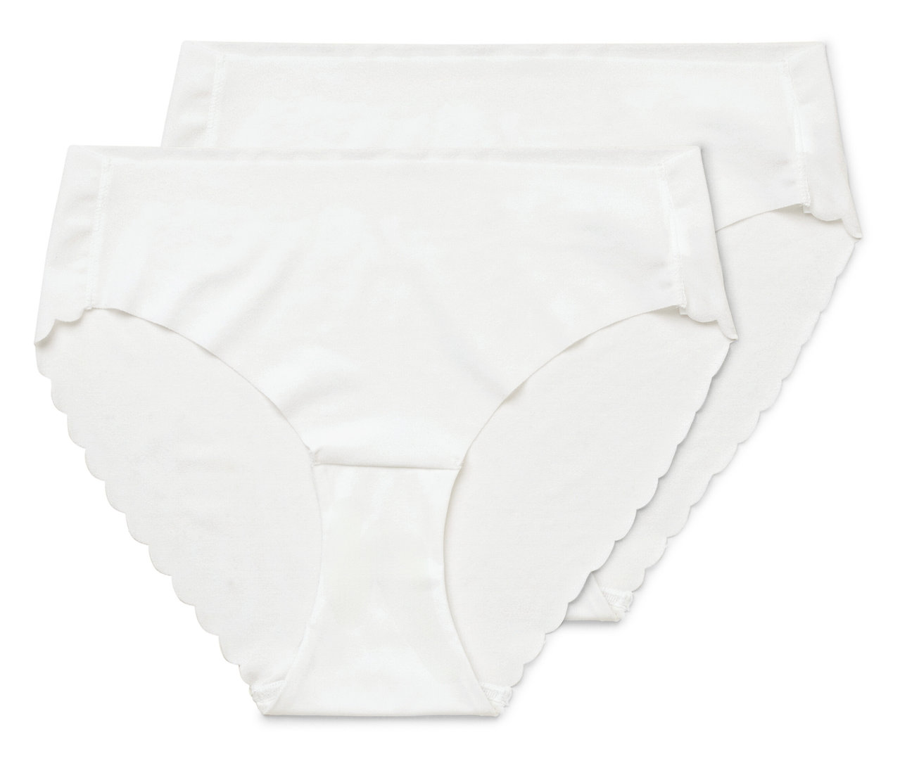 Deux slips Magic Cut blancs superposés.