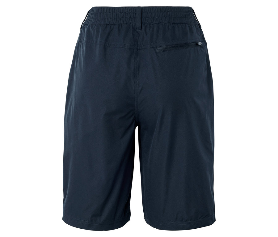 Short bleu marine avec élastique à la taille, vu de dos.