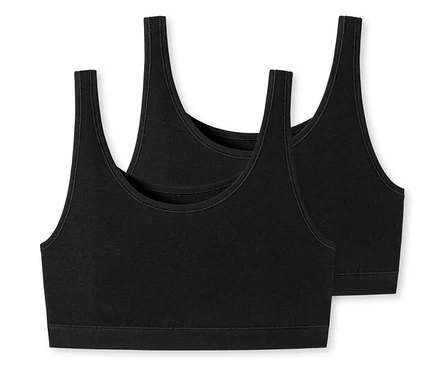 Deux brassières noires SCHIESSER en coton bio.