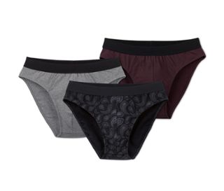 1x rouge bordeaux, 1x gris chiné, 1x imprimé cachemire noir-gris