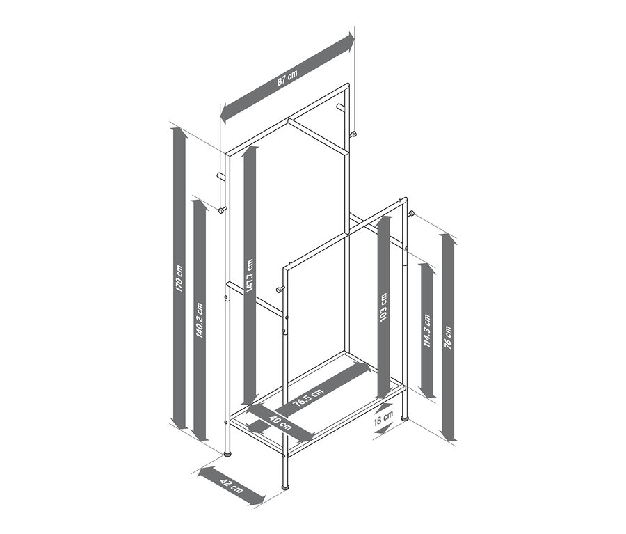 Dimensions du portemanteau.