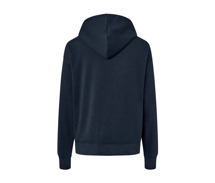 Sweat-shirt à capuche bleu foncé vu de dos.