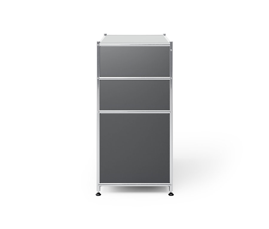 Commode en métal gris « CN3 » avec 3 tiroirs.