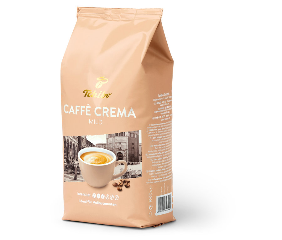 Un paquet de Caffè Crema Mild en grains – 1 kg.
