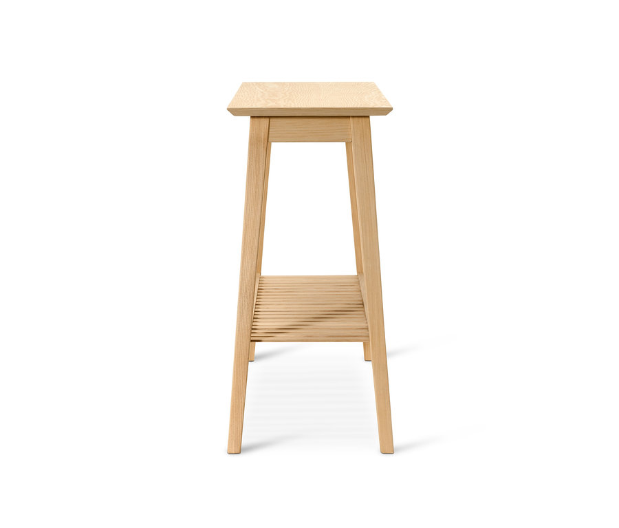 Console en bois avec 2 étagères.