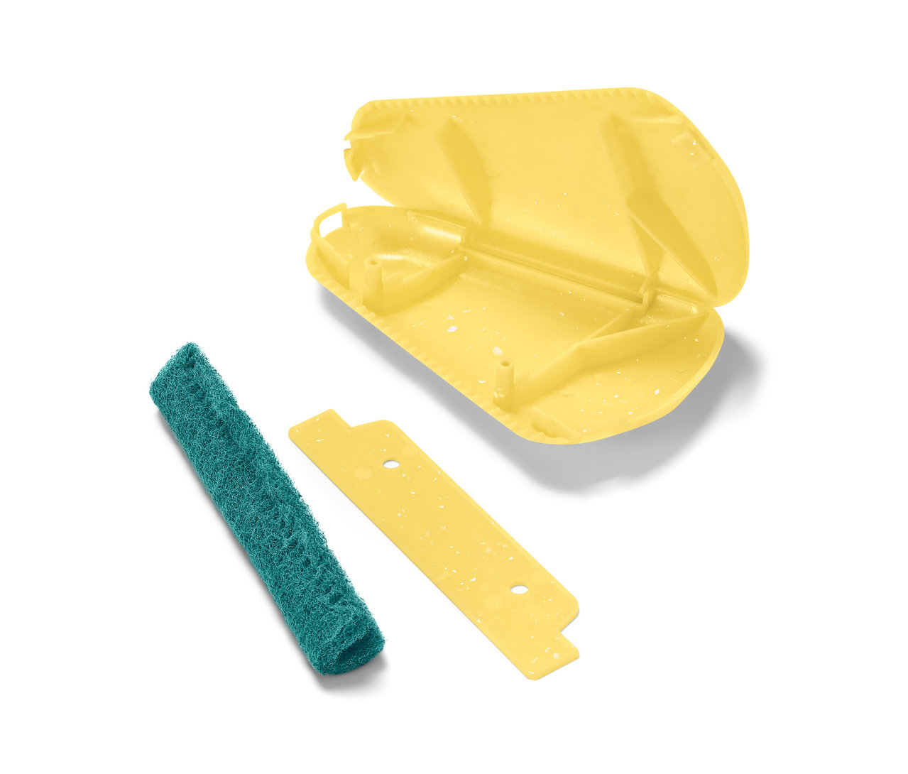 Ensemble de raclette pour angles et joints jaune avec tampon de nettoyage