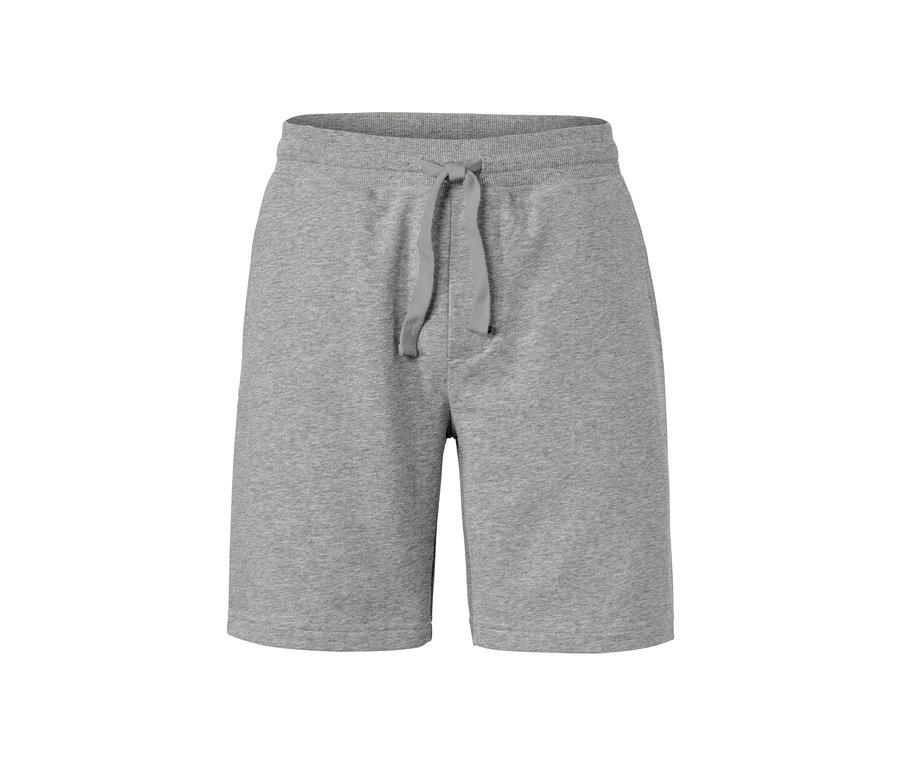 Short en sweat gris clair avec cordon de serrage à la taille.