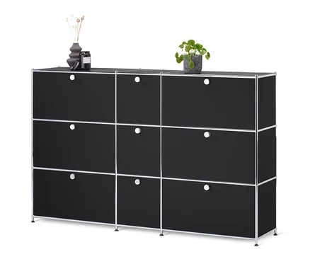 Commode « CN3 » noire avec 9 abattants.