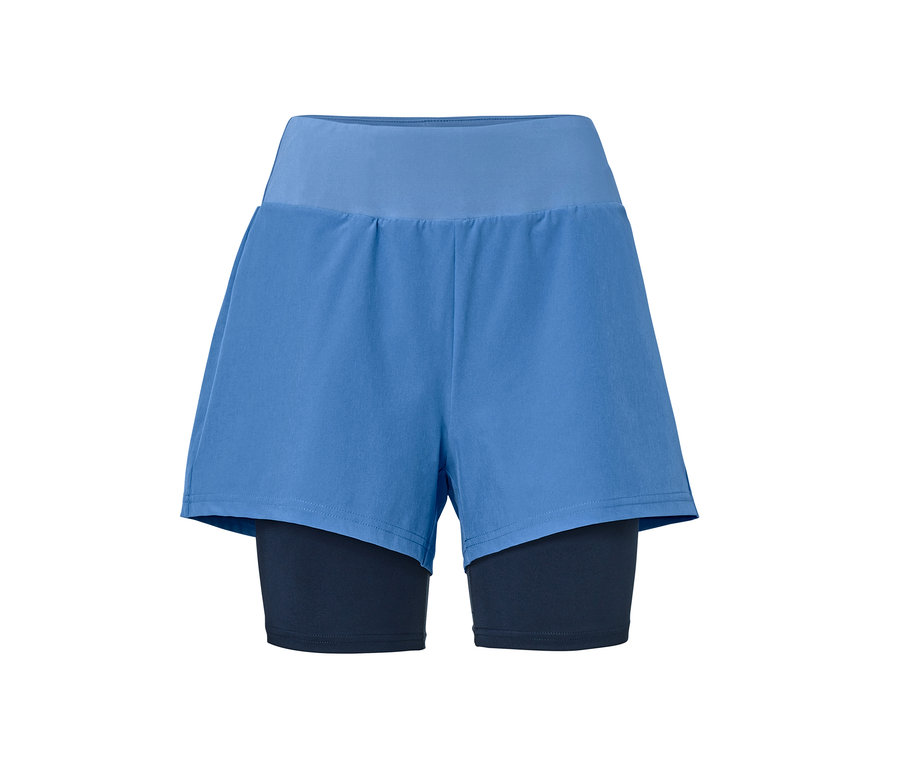 Short de sport 2 en 1 bleu.