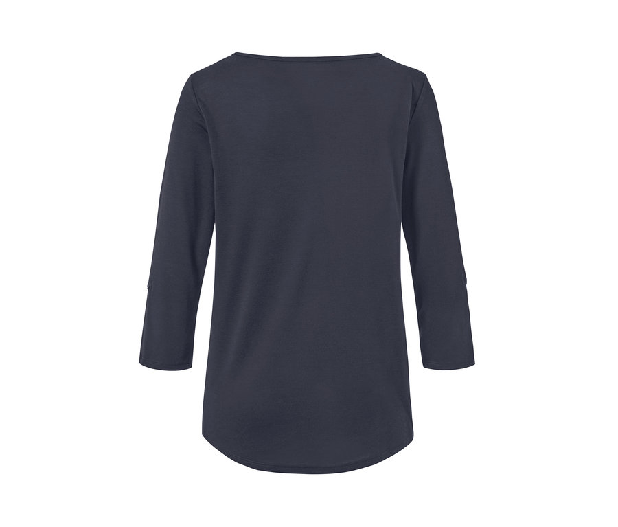 T-shirt bleu fonctionnel à manches 3/4.
