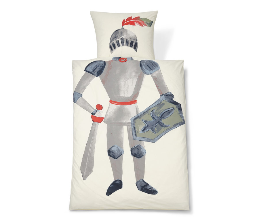 Parure de lit en renforcé pour enfants avec un motif de chevalier.