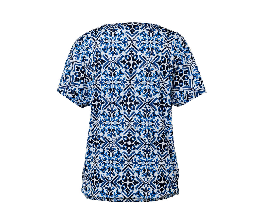 Blouse imprimée bleue.