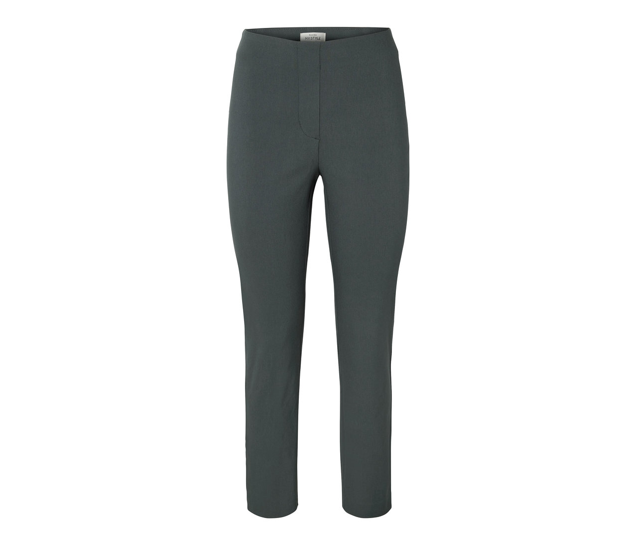 Pantalon stretch vert foncé.