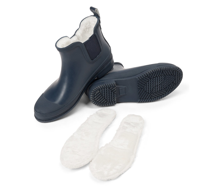 Bottes de pluie Chelsea enfant bleu marine avec doublure et semelles intérieures amovibles.