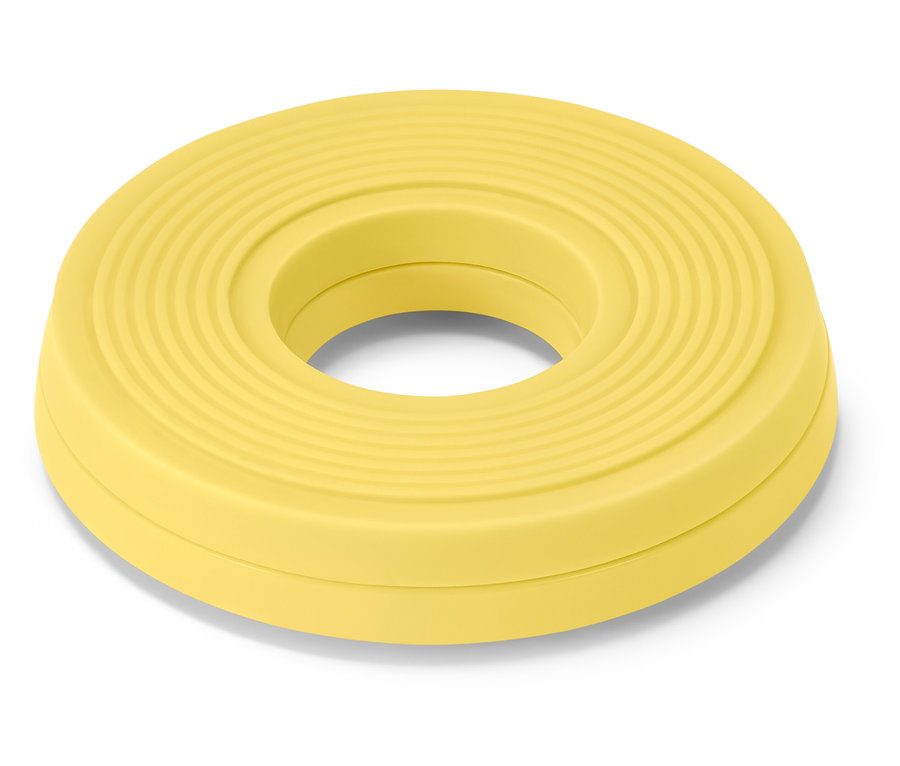 Cercle jaune avec un trou au milieu.