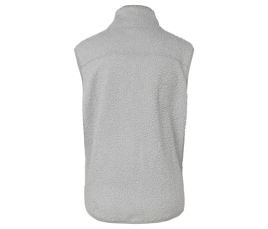 Vue arrière d'un gilet en polaire gris.