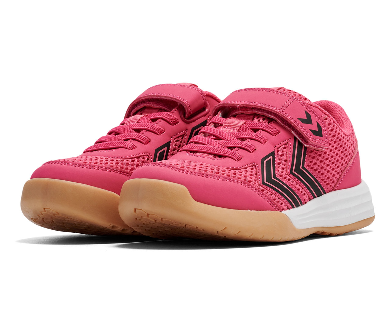 Deux baskets roses HUMMEL Multiplay Flex VC JR.