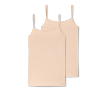 Deux tops SCHIESSER sable superposés.
