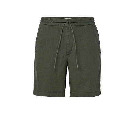 Short en lin kaki.