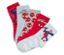 Cinq paires de chaussettes Spiderman de différentes couleurs et motifs.
