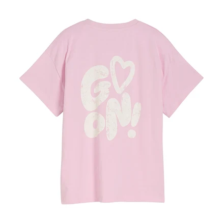 Vue arrière d'un T-shirt Tom Tailor avec imprimé rose.