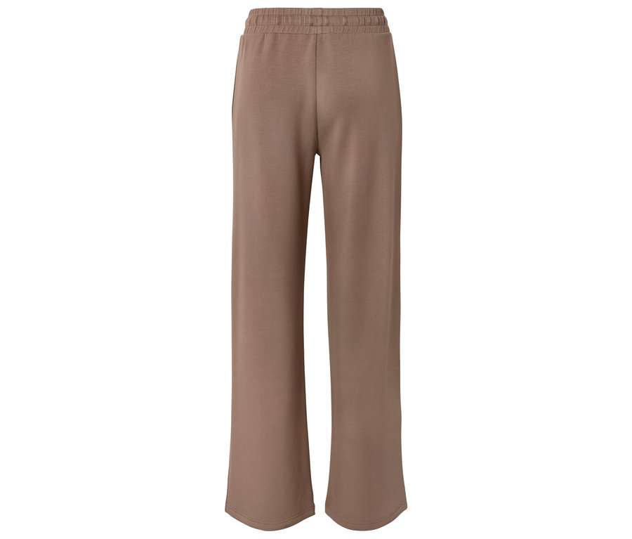 Pantalon marron ample avec ceinture élastique, photographié de dos.