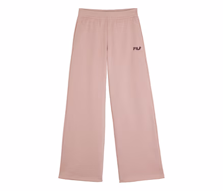 Pantalon de survêtement pour femme FILA rose à jambe large avec logo.