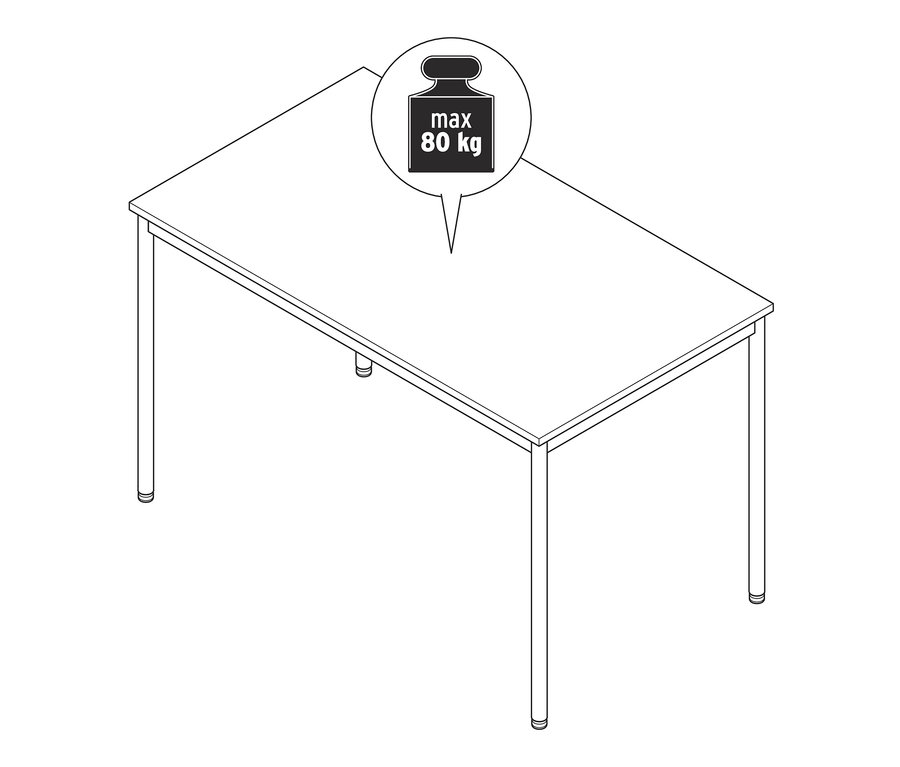 Dessin d'une table en métal « CN3 », env. 140 x 80 cm.