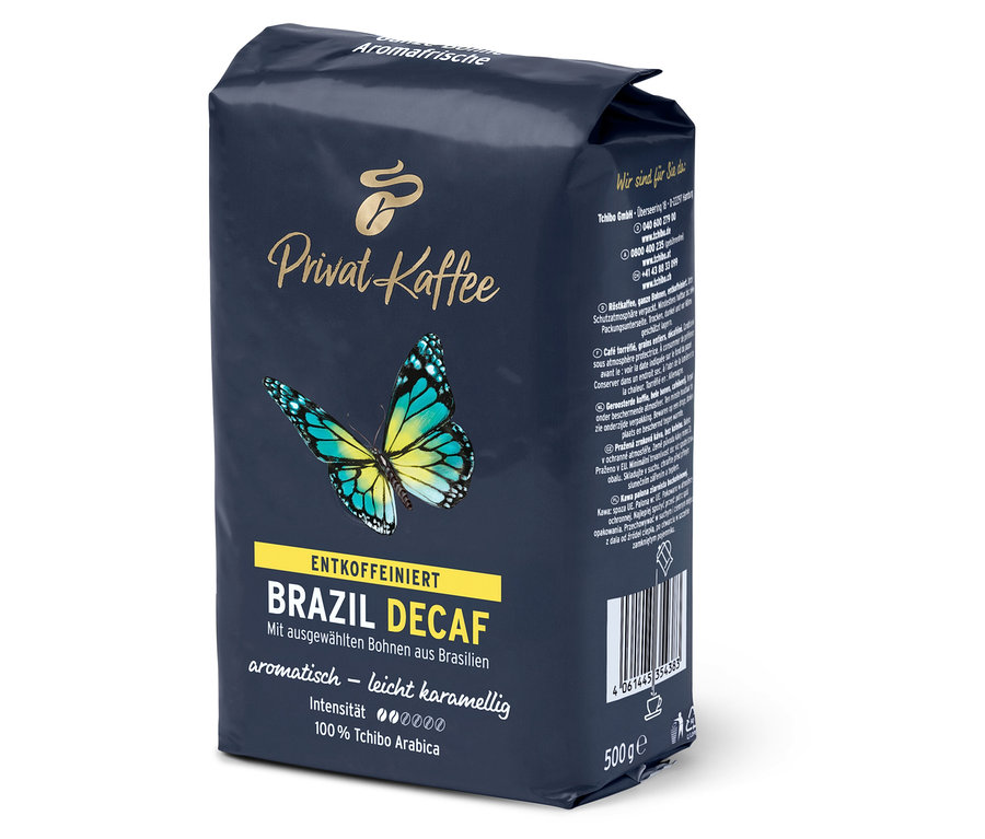Paquet de Privat Kaffee Brazil Decaf en grains – 500 g.