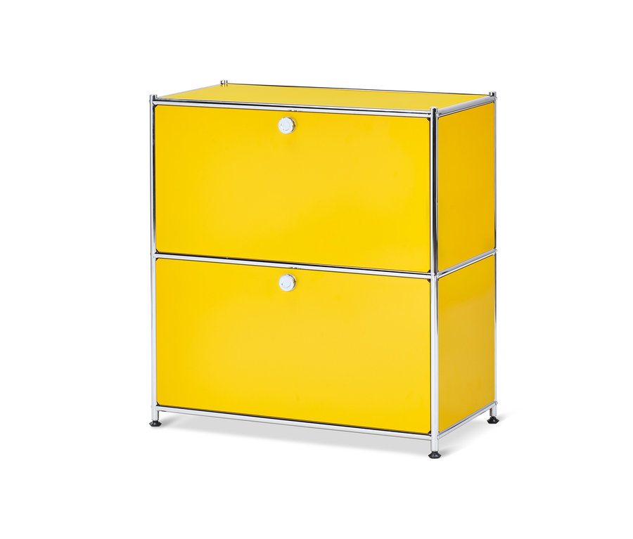 Buffet en métal jaune « CN3 » avec 2 compartiments à abattant.