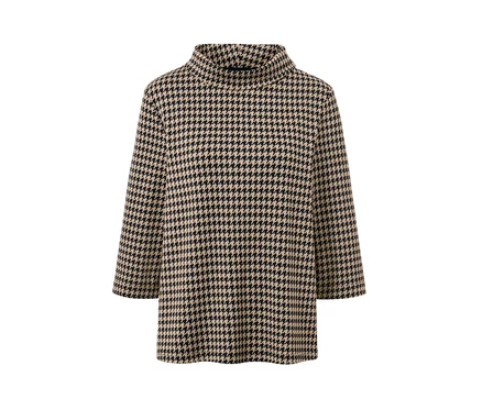 Sweatshirt manches 3/4, pied de poule.