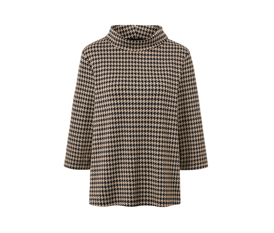 Sweatshirt manches 3/4, pied de poule.