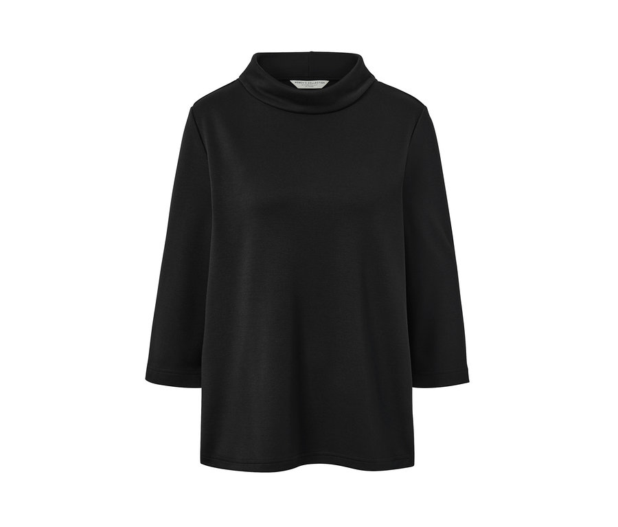 Sweatshirt noir manches 3/4.