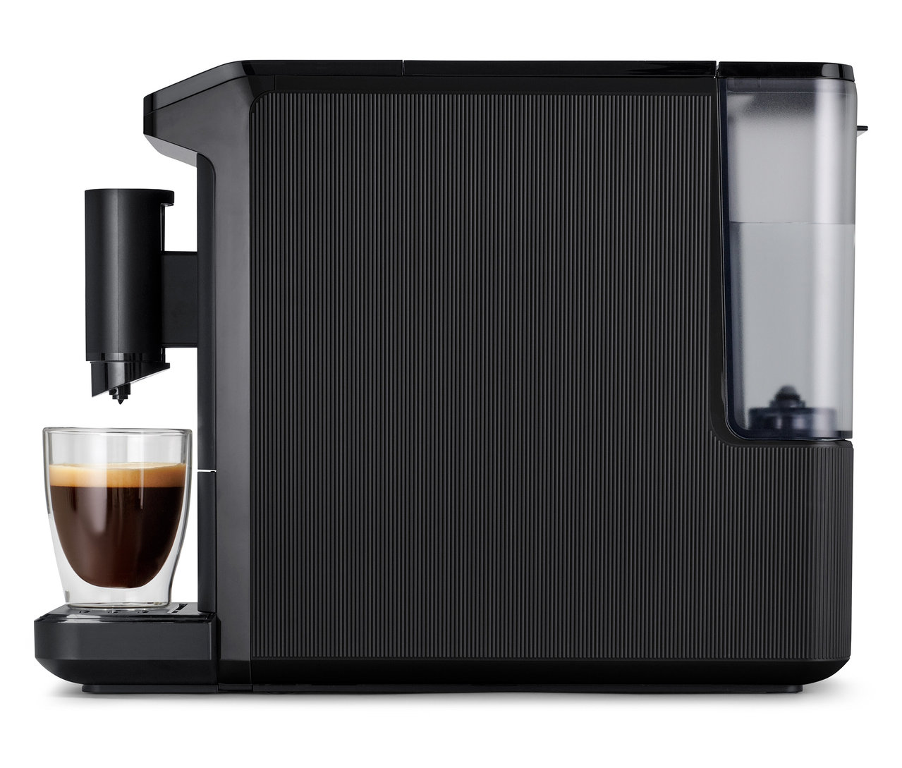 Gros plan sur une machine à café « Esperto mini » avec une tasse.