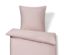 Parure de lit rose en satin de coton de taille standard et grande taille.