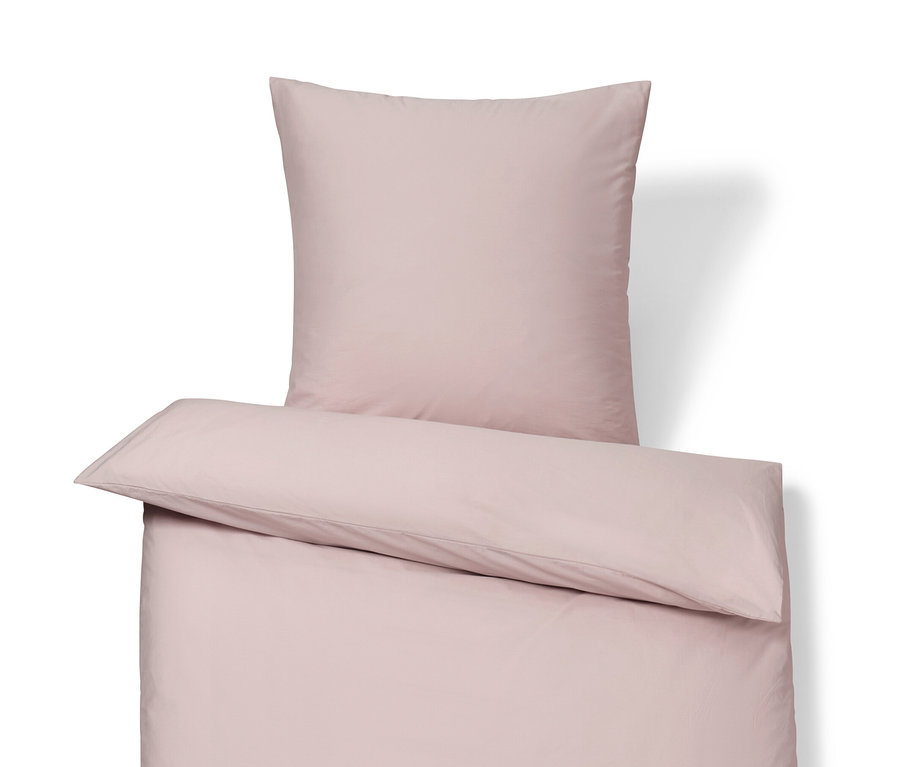 Parure de lit rose en satin de coton de taille standard et grande taille.
