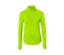 T-shirt technique thermique vert fluo à manches longues et fermeture éclair courte.