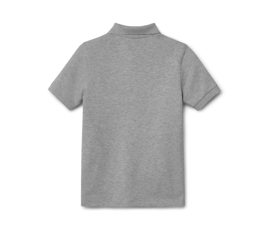 Polo gris pour enfant en piqué de coton.