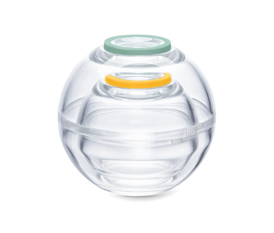 Deux boîtes fraîcheur transparentes en forme de boule.