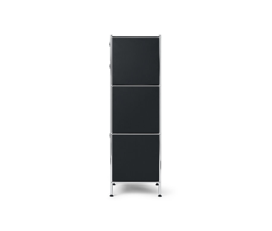 Commode étroite en métal « CN3 » avec deux tiroirs et 1 compartiment abattant.