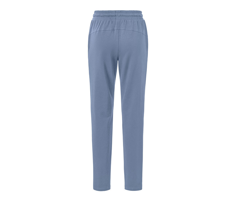 Pantalon de survêtement bleu pigeon.